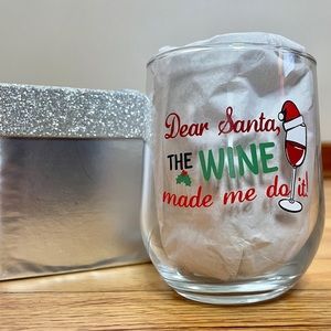 Christmas wine glass
